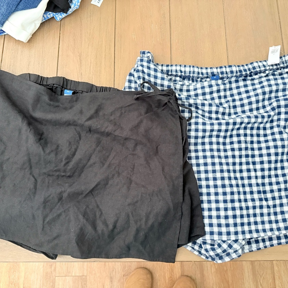 Black and Blue Gingham Skorts